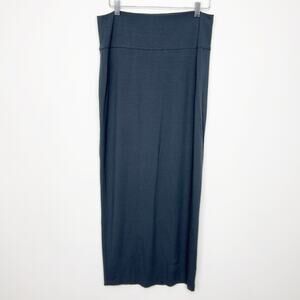 NWT Eileen Fisher Women's Graphite Elastic Waist Straight Maxi Skirt M